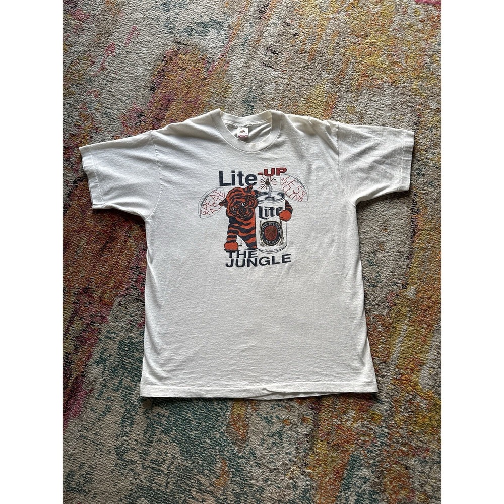 Vintage 90s Miller Lite‎ Up The Jungle Cincinnati Bengals T-Shirt XL